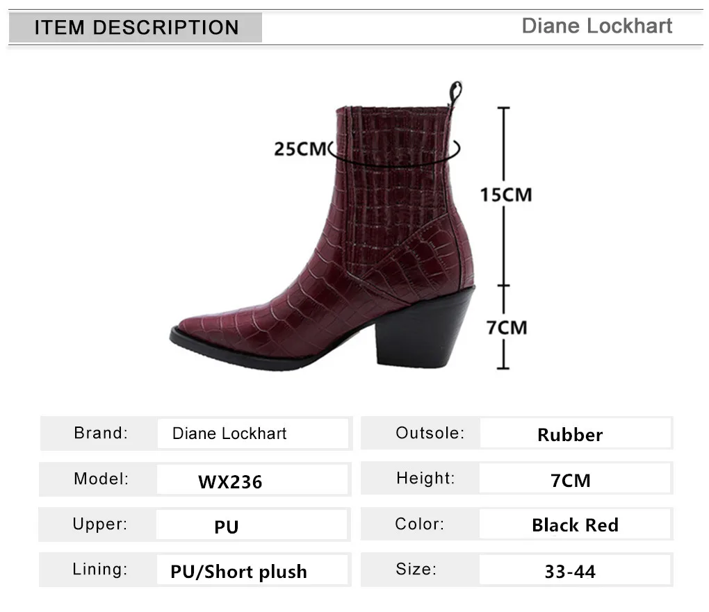 Женские ковбойские ботильоны из ПУ кожи с острым носком