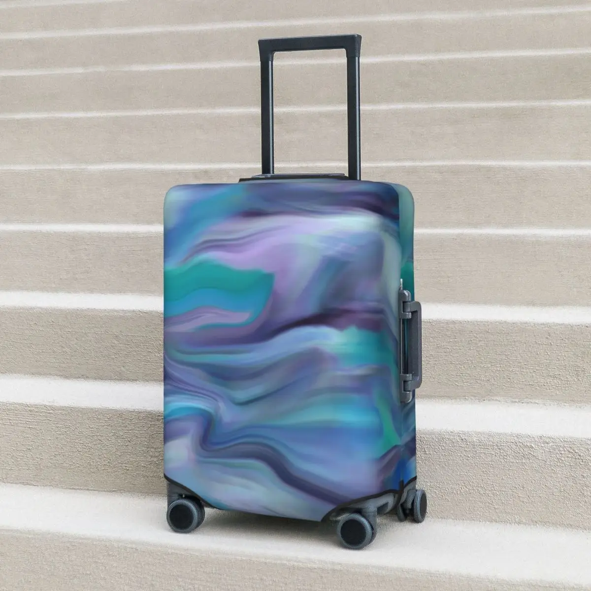 

Retro Brush Print Suitcase Cover Abstract Art Holiday Cruise Trip Elastic Luggage Supplies Protection
