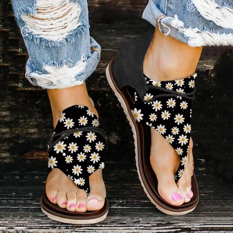 

Женские тапочки, Новинка лета 2022, модная удобная легкая Нескользящая ткань с принтом