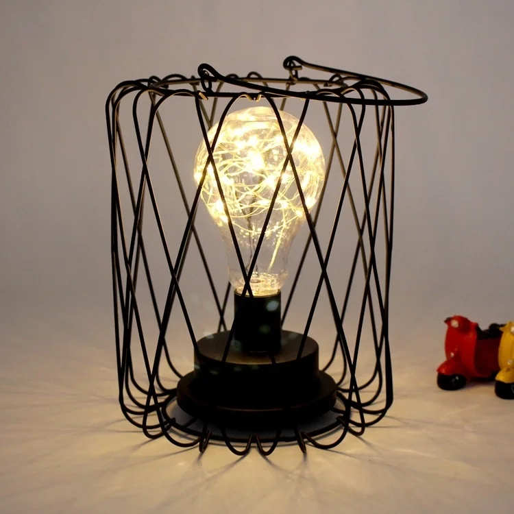 Простая Скандинавская настольная лампа из медной проволоки в виде сердца для