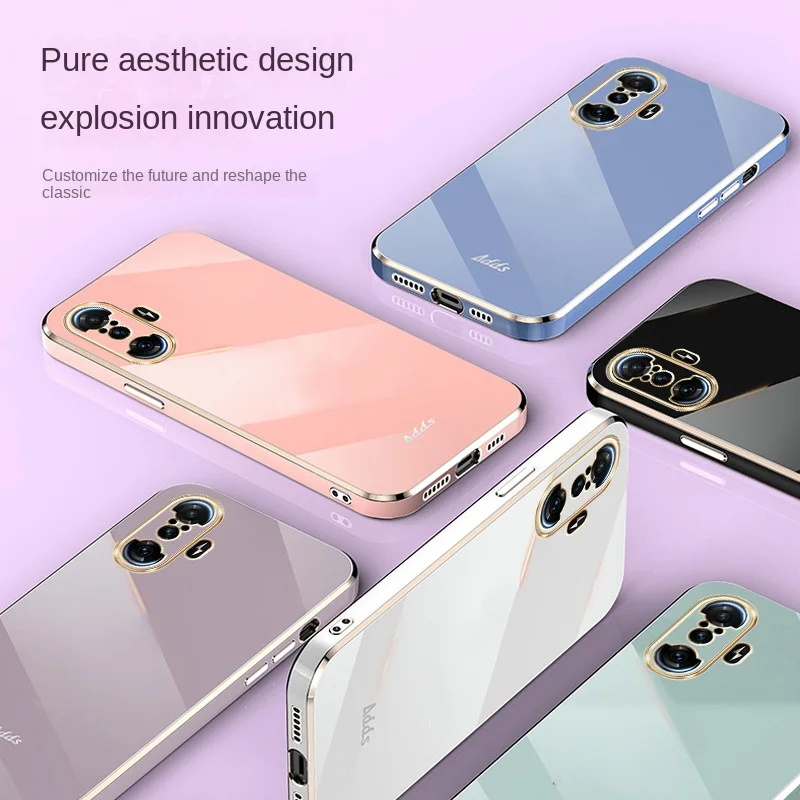 

Для Xiaomi POCO F3 Redmi Note11 11s 10 10Pro mera для защиты силиконового клеевого рукава задней крышки позолоченной рамки