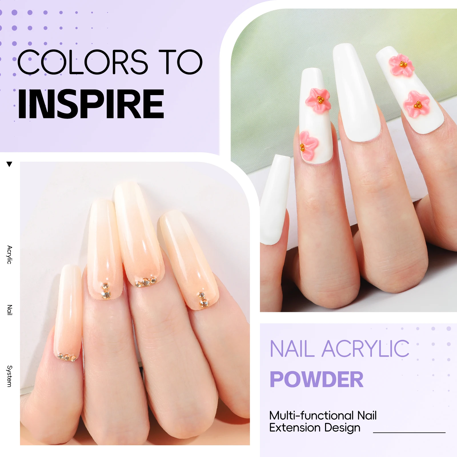 COSCELIA 4-цветный Набор Акриловой Пудры Для Ногтей