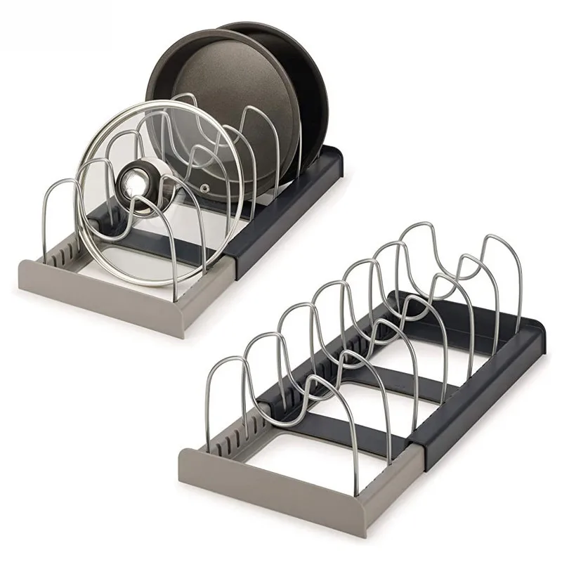 

Pot Rack Pot Pan Kitchen Organizer Storage Cabinet Kitchen Holder Pans Pots Lid Organizer Rack 7 Dividers Kitchen Accessories