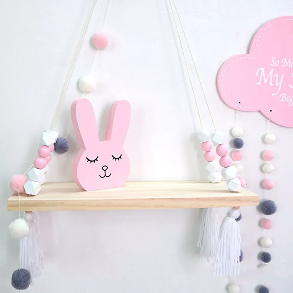 

NEW2023 Nordic Nursery Decor Wooden Bunny Angel Figurines Baby Kids Room Decor Cute Rubbit Nordic Home Decoration Baby Wooden Bu