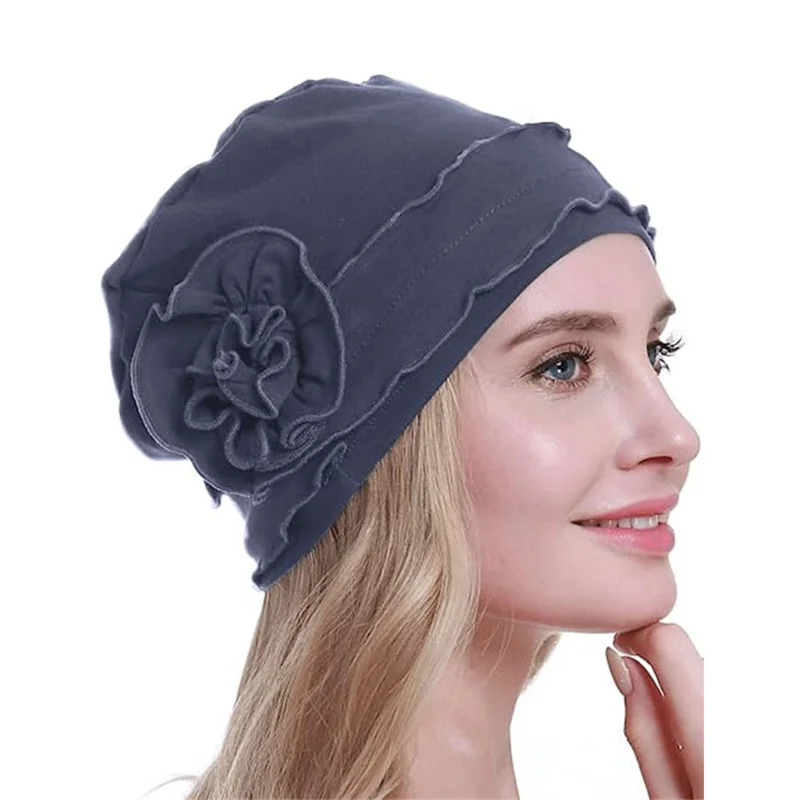 

2023 New Women Flowers Turban Caps Muslim Headwear Beanie Islamic Headscarf Bonnet Femme Musulman Cotton Turbante Hijab Cap