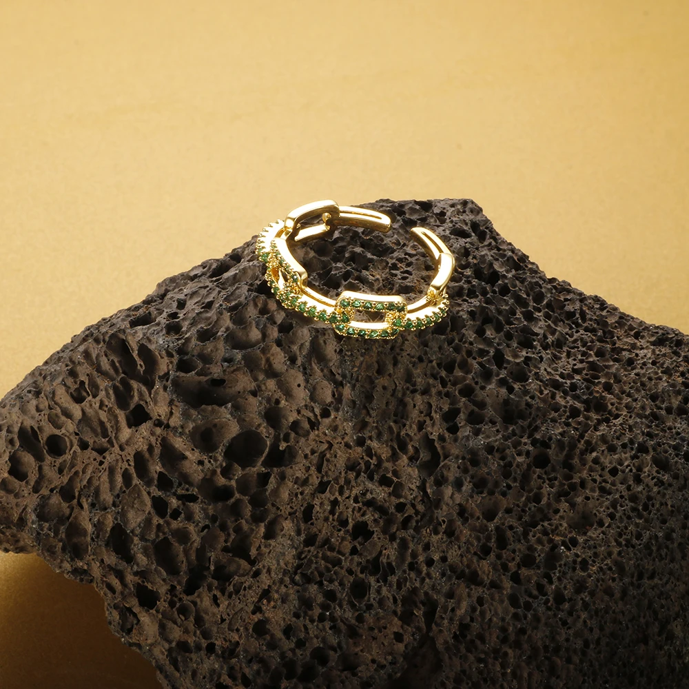 

Open cuff ring Brass Materials Niche Fashion Pop Jewelry accessoires femme women Zirconia Ring
