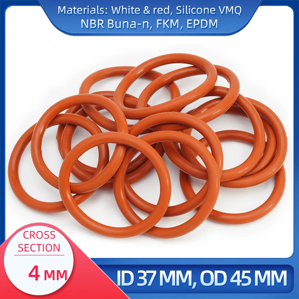 Уплотнительное кольцо CS 4 мм ID 37 мм OD 45 мм материал с силиконом VMQ NBR FKM EPDM ORing Seal Gask