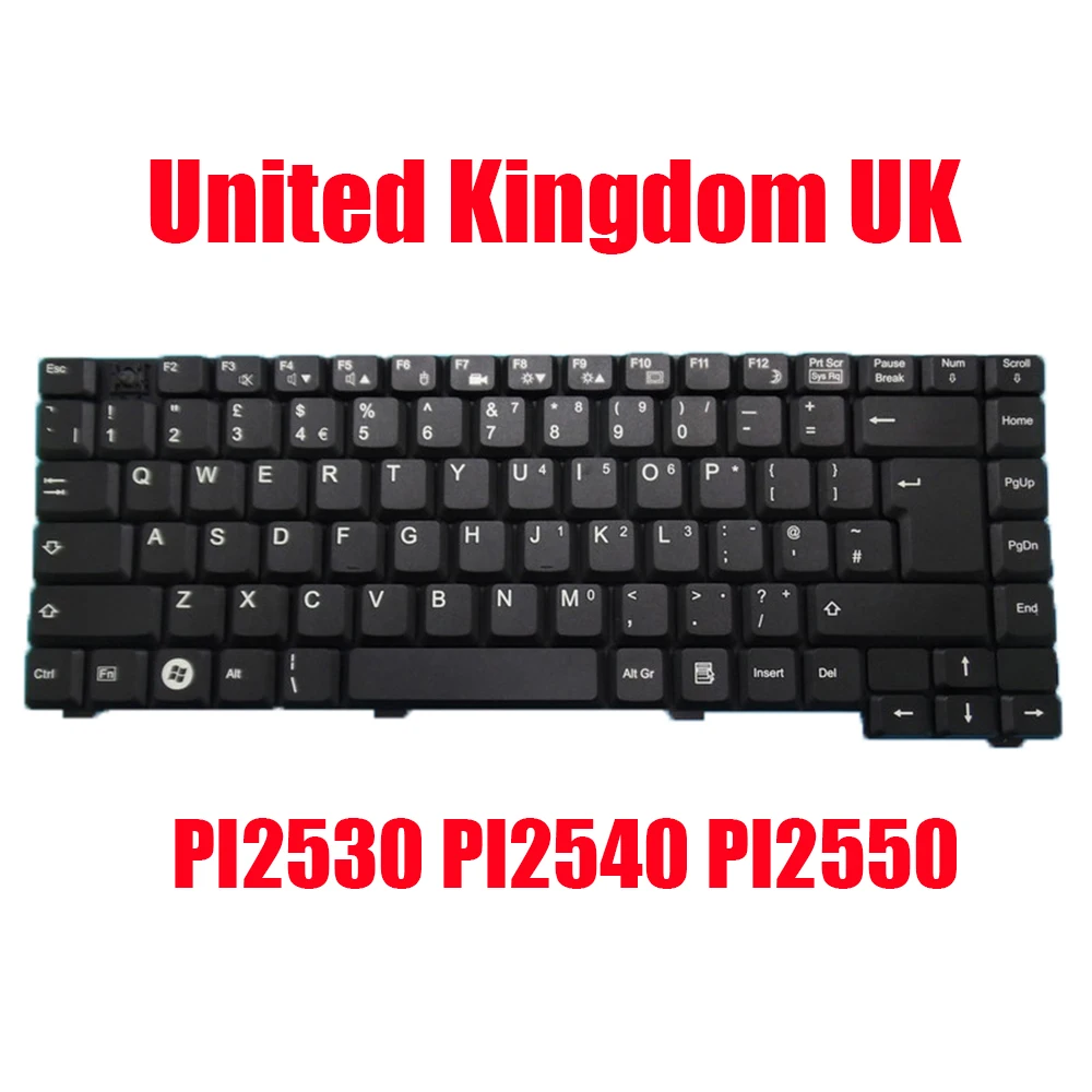 

United Kingdom UK Laptop Keyboard For Fujitsu For Amilo PI2530 PI2540 PI2550 XI2428 002-02686L-013 040-0156 Black New