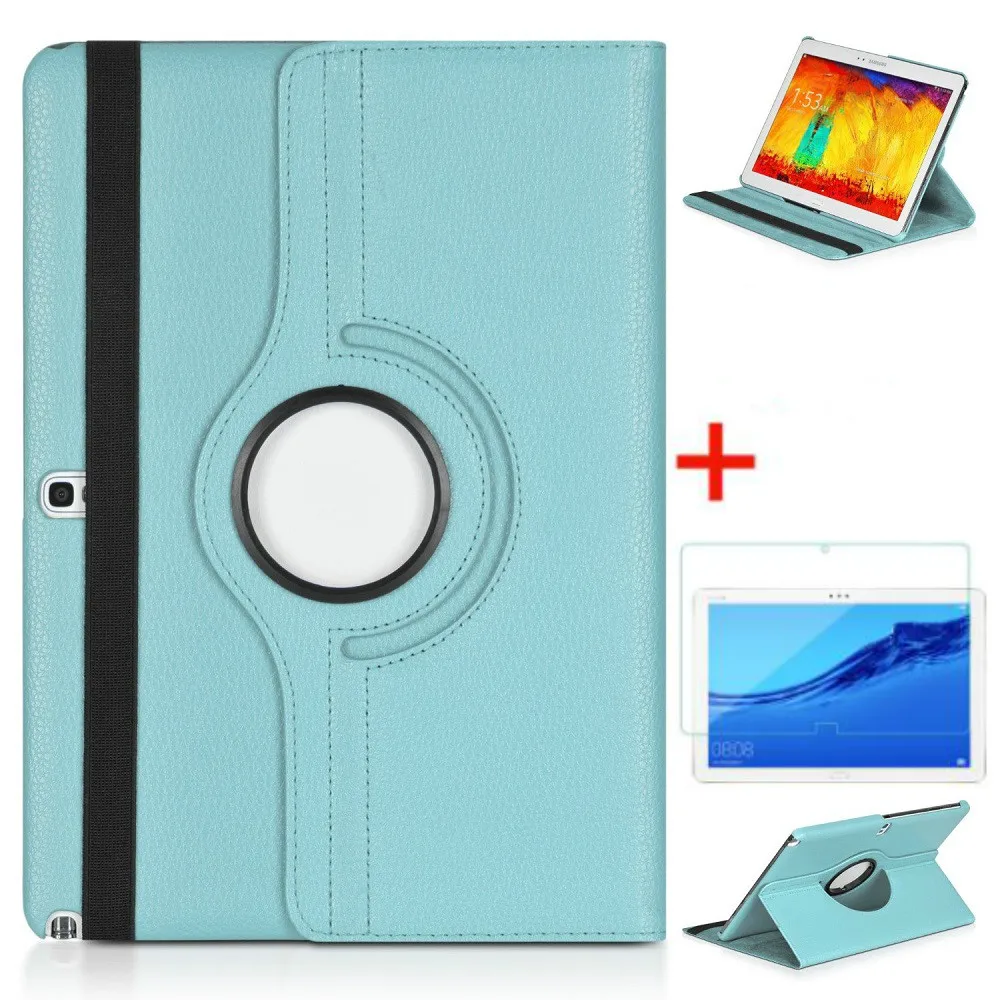 

360 Rotating PU Leather Case and glass for Samsung Galaxy Tab Pro T520 T525 T521 10.1" Cover Note 2014 Edition 10.1" P605 P600