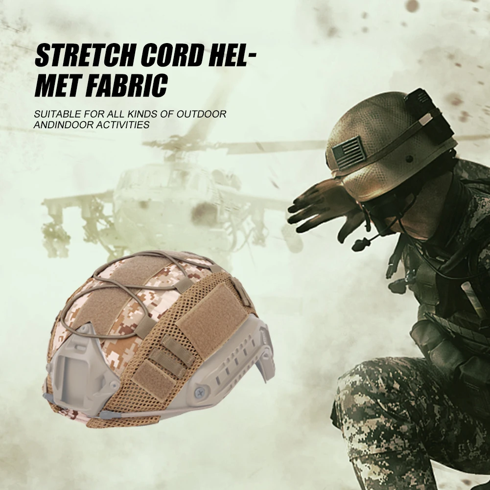 

Tactical Helmet Cover Case Anti-scratch Nylon Mesh Elastic Rope Army Helmet Protective Cover Outdoor Accessories for Fast Helmet