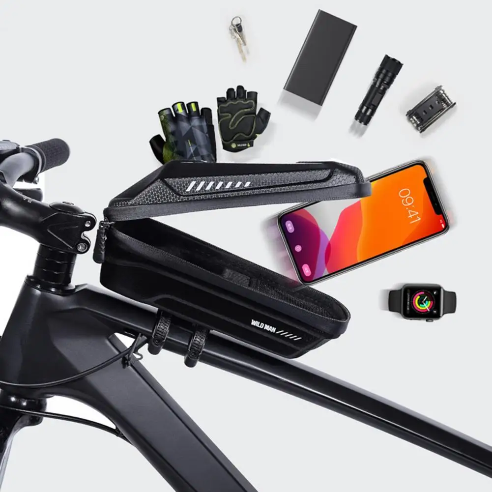 

WILD MAN-XS5 Bike Bag Waterproof Reflective Front Top Frame Tube Bag Large Capacity Ultralight Bicycle Bag Cycling Pannier Bag