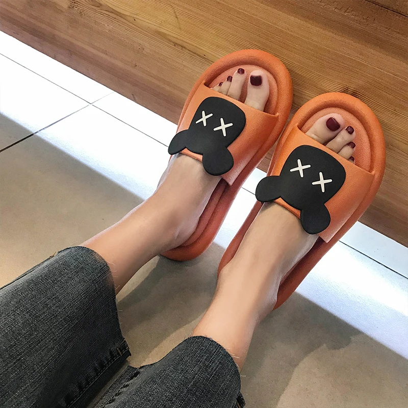 

Summer Slippers Fashion Women Trend Home Indoor Beach Female Platform Soft Flat Ladies Sandals Men Bathroom Anti-slip Flip Flop