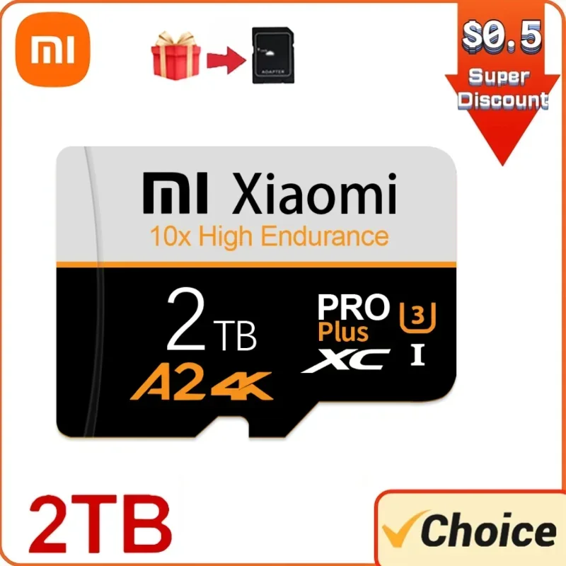 Оригинальная карта памяти Xiaomi 1 ТБ Micro SDXC TF/SD 128 ГБ 256 512 Мини-карта Class10 SD-карта для