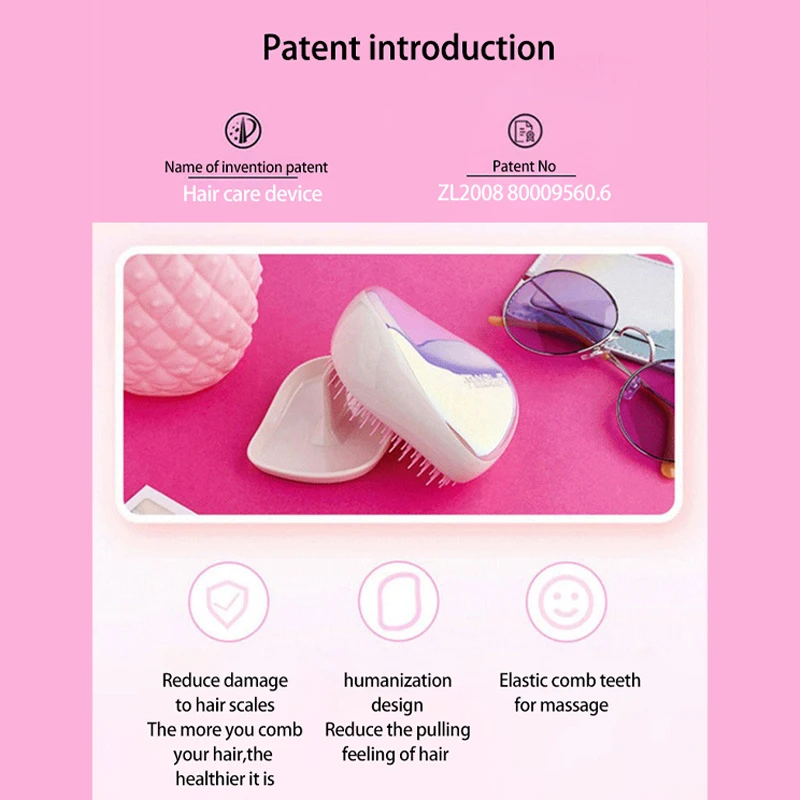 Роскошная портативная расческа для волос Tangle Teezer принцесс гладкая и не