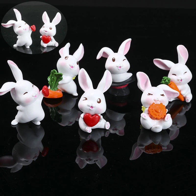 

2023 маленький белый кролик ручной работы аниме периферийный мультяшный витое яйцо Кролик куклы игрушки микро ландшафт украшения игрушки подарки