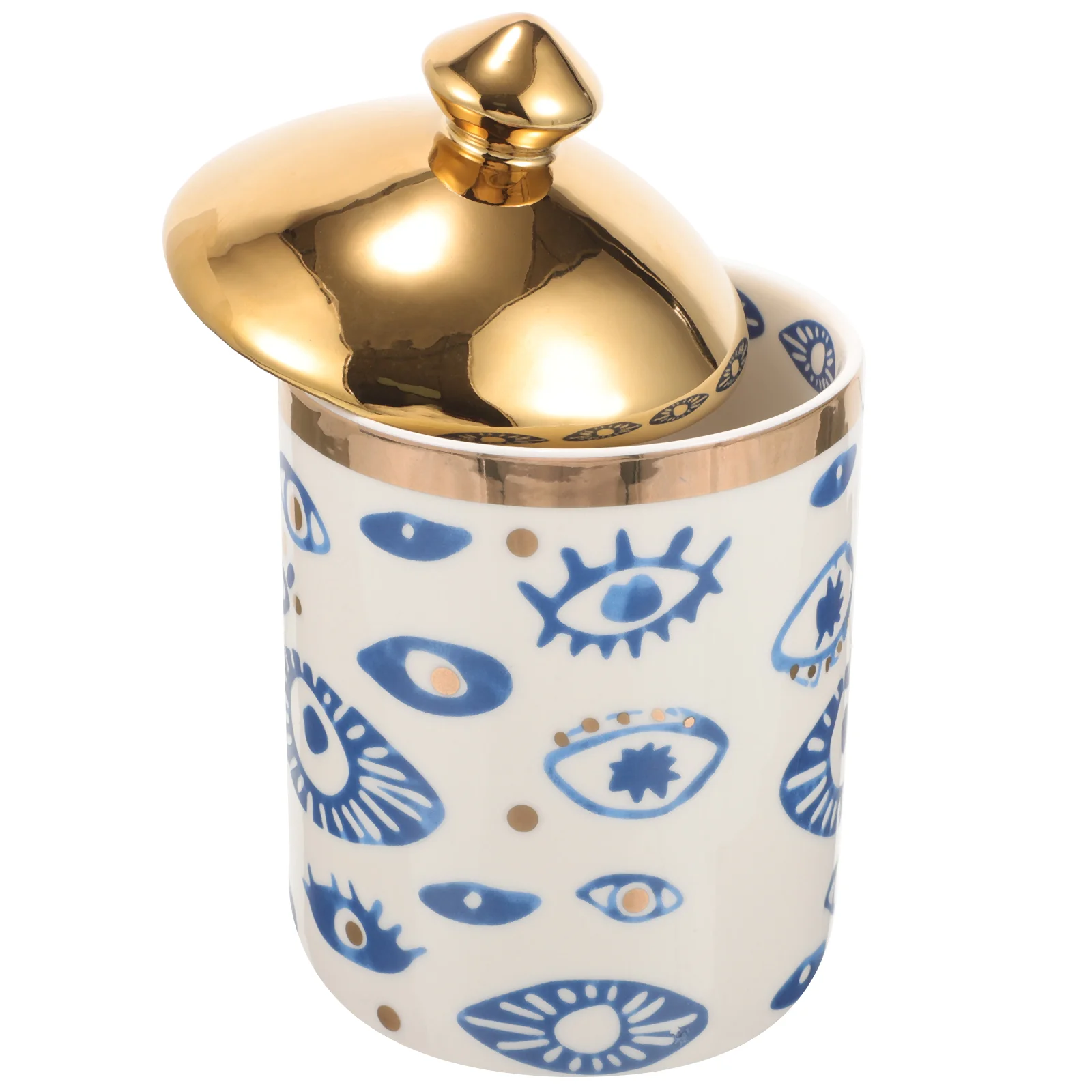 

Ceramic Jar Decorative Holder Desktop Holder with Lid for Home