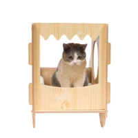 new products selling competitive price factory supply cat scratching tree house car model cat solid wood house scratcher