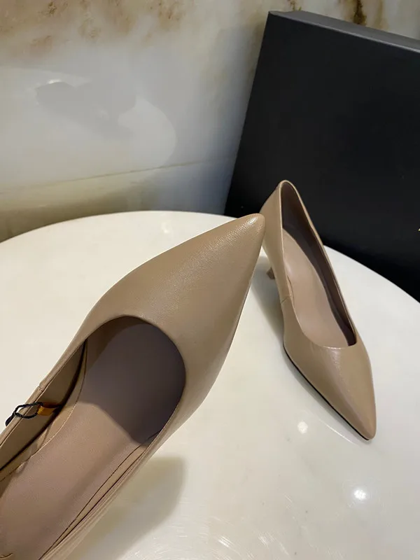 Maxdutti  Shoes Women Fashion Heel Shoes Women England Style Office Lady Simple Sheep Soft Casual Cusp High-Heeled