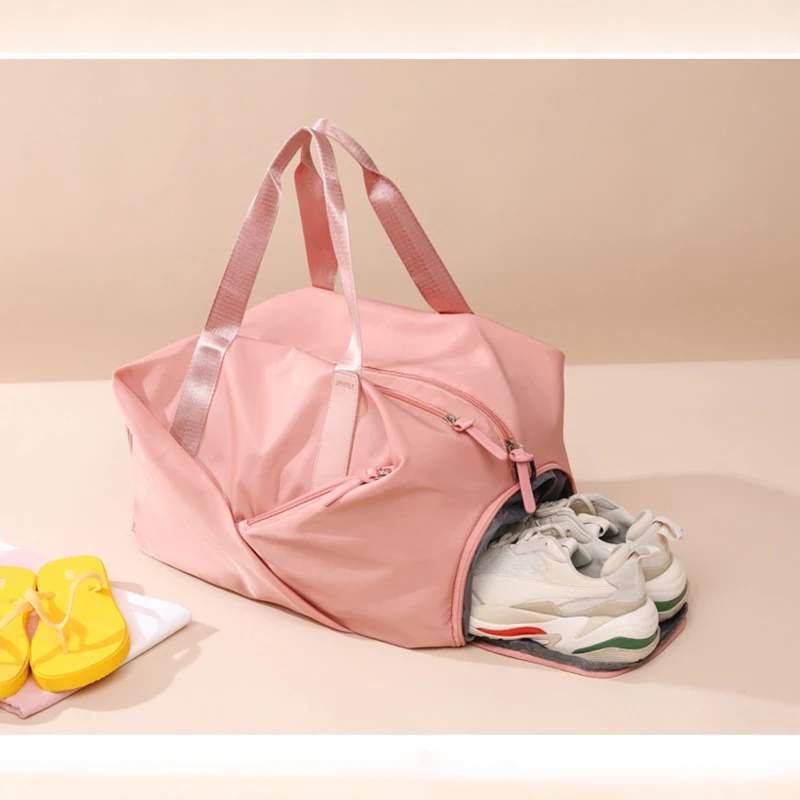 Sports Gym Bags for Women Fitness Travel Yoga Pink Shoe Female Shoulder Women'S Handbag Wet Dry Swimming Outdoors Crossbody Bags