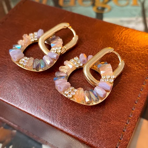 Серьги-кольца DooMei  цветочные