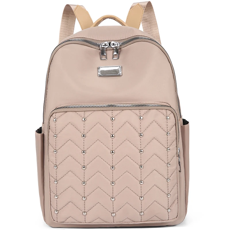 

High Quality Oxford Cloth Backpack With Fashionable Diamond Pattern Embroidery Design Backpacks For Women's Travel Knapsack Sac