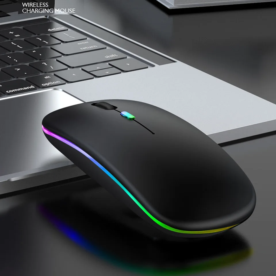 

Wireless Mouse RGB Color glow Computer Mouse Silent Rechargeable Ergonomic Mause With LED Backlit USB Optical Mice For PC Laptop