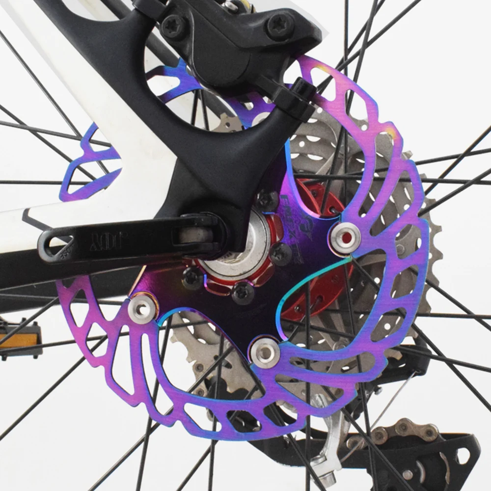 

1 Piece MTB Road Mountain Bike Disc Brakes Rotor With Screws Colorful Bicycle Hydraulic Tool 203mm 180mm 160mm Cycling Parts