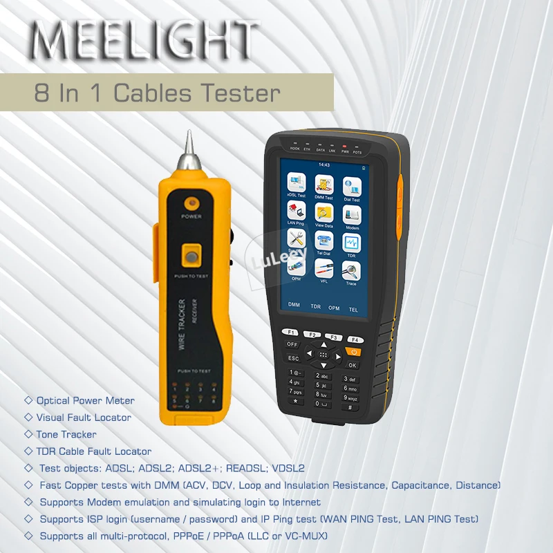 

TM600 полная версия 8 в 1 VDSL2 тестер ADSL2/OPM/ VFL/TDR кабели трекер специально разработанный Многофункциональный Умный размер 35b 17a