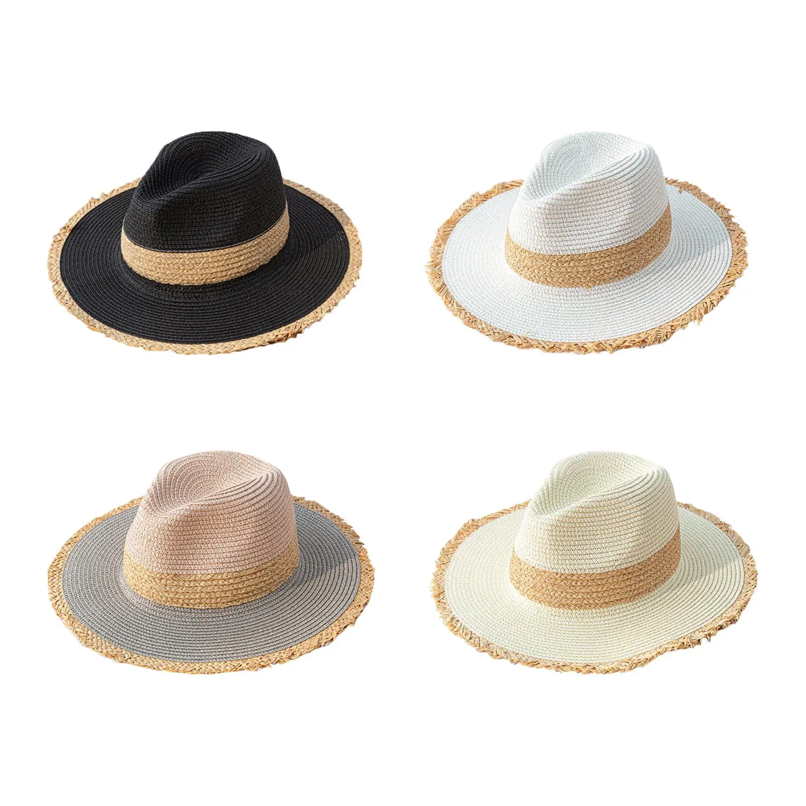 

Retro Style Straw Hat Summer Wide Brim Ladies Sun Shade Beach Girls Gift