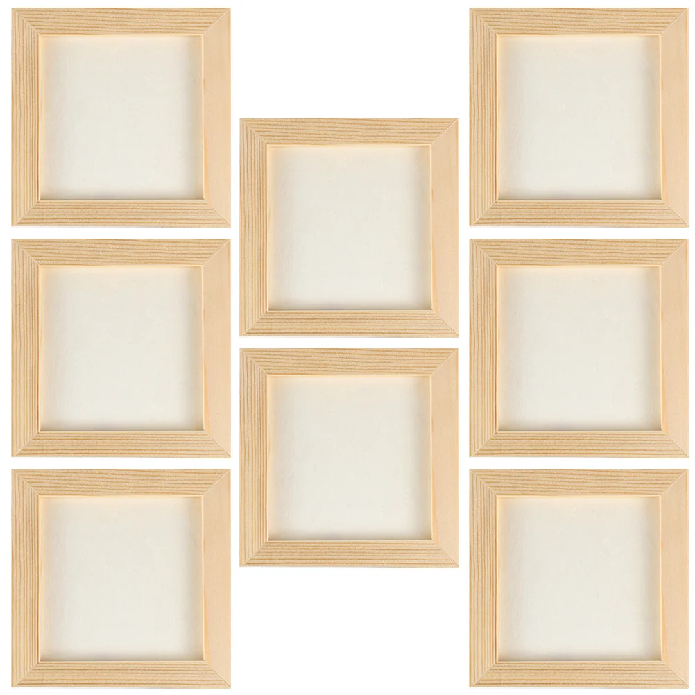 

8 Pcs Clay Picture Frame Photo DIY Wooden Frames Woodsy Decor Kids Painting Blank For photos