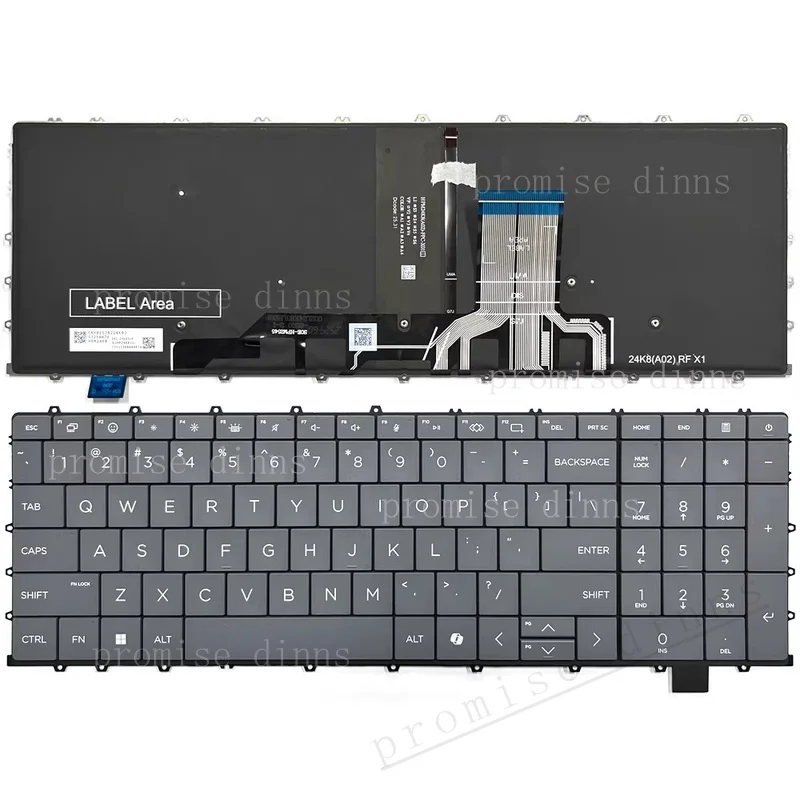 Фото Новая клавиатура для ноутбука HP OmniBook X 17.3 дюйма 17-dd, американская раскладка, с подсветкой