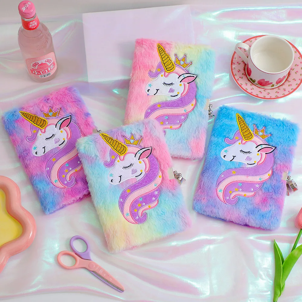 

Kpop Notebook and Journal with Lock Kawaii Unicorn Diary Notepad Student Stationery Sketchbook Cute Planner Organizer Note Book