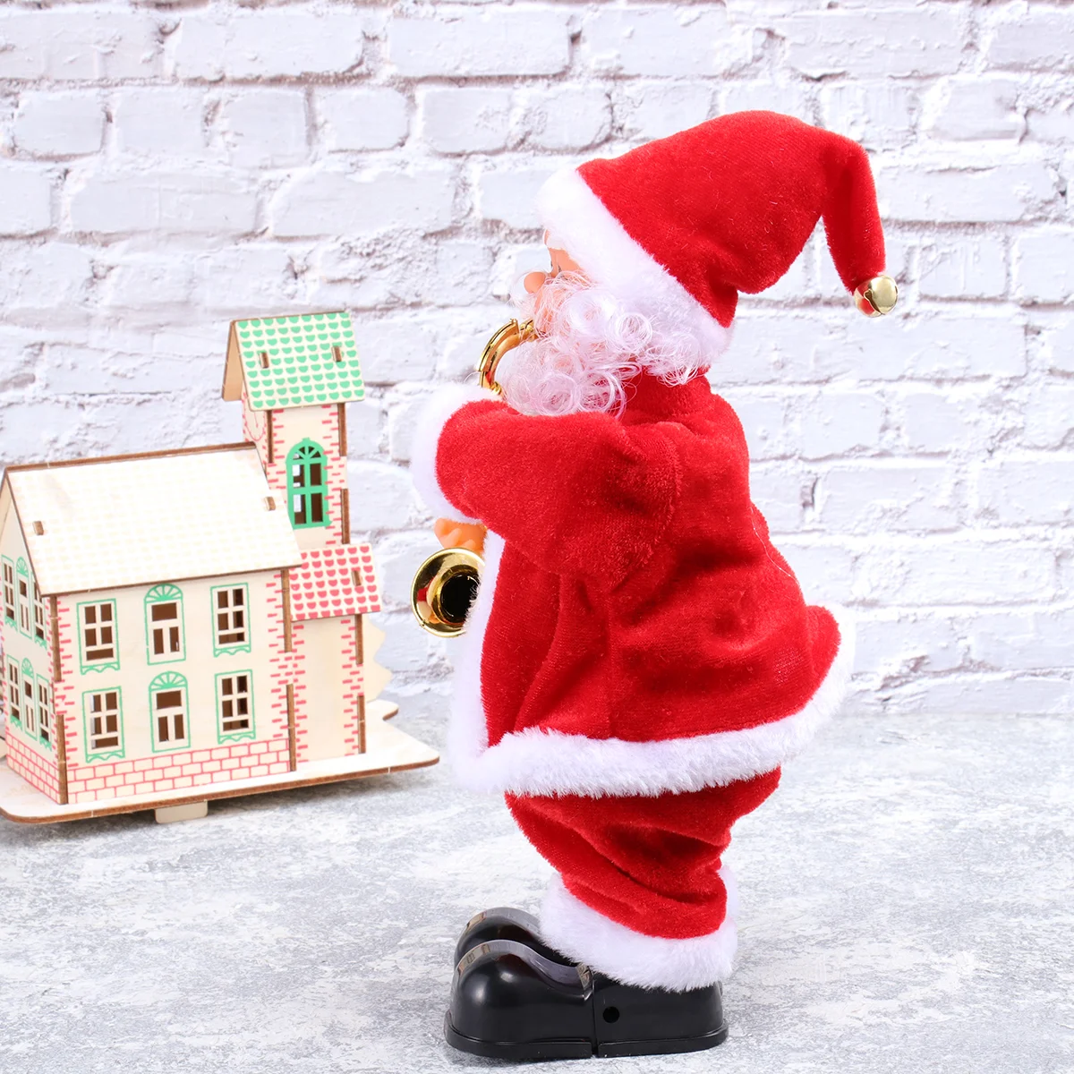 

Santa Claus Dancingsingingchristmas Decorationselectric Climbing Ladder Rope Saxophone Decoration Talkingstanding Operated