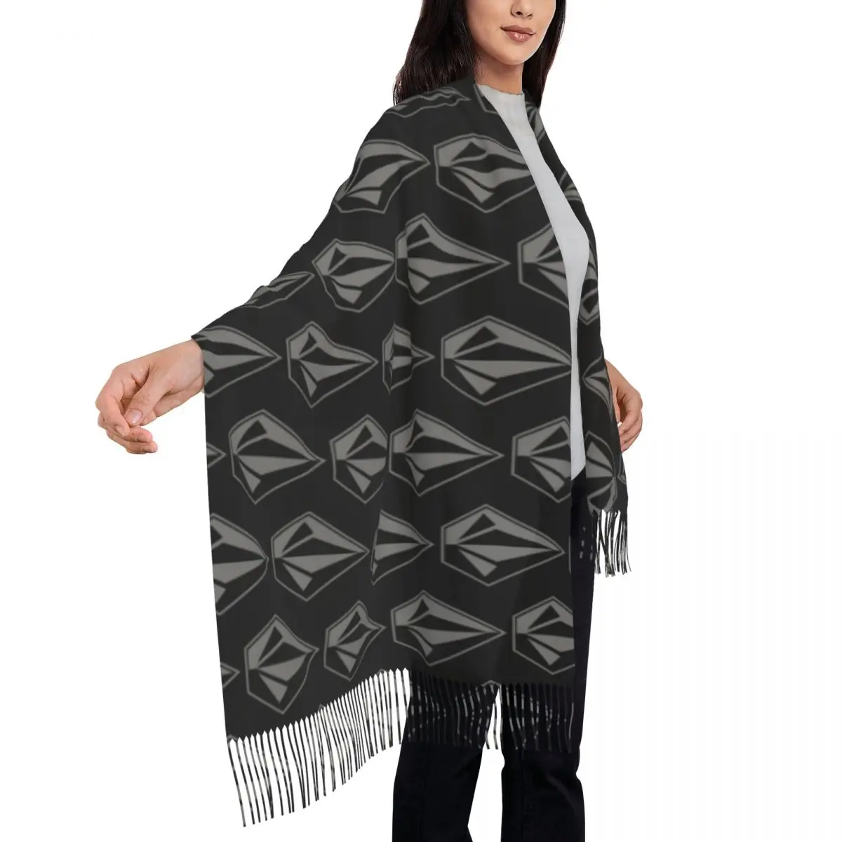 Теплый мягкий шарф зимние персонализированные шали и накидки с принтом V-Volcoms Logo