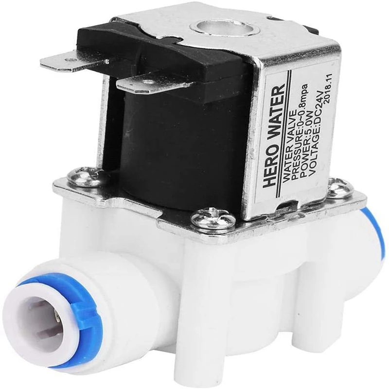 

Water Inlet Solenoid Valve 24V 5W 2 Points Water Purifier Water Filter Quick-Connect Valve Mechanical Parts