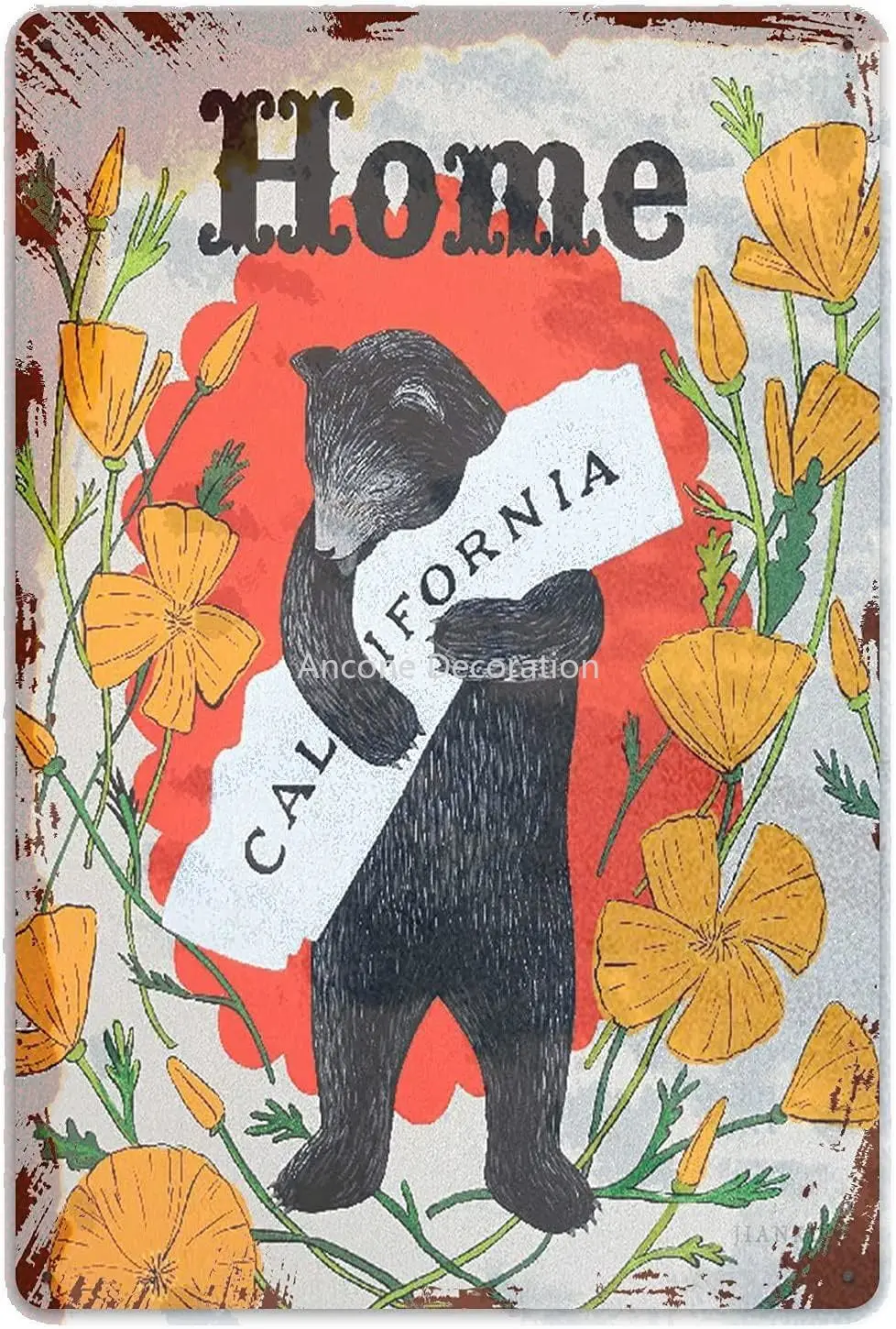 

A Tin Signs Metal,Fall Pumpkins Watercolor Pain G On Leaf Nature Drawing Leaves Patch Thanksgiving, Sign Wall Iron Pain