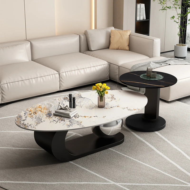 

Slate Round Coffee Tables Luxury Modern Living Room Simplicity Coffee Tables Minimalism Italian Muebles Hotel Furniture QF50CT