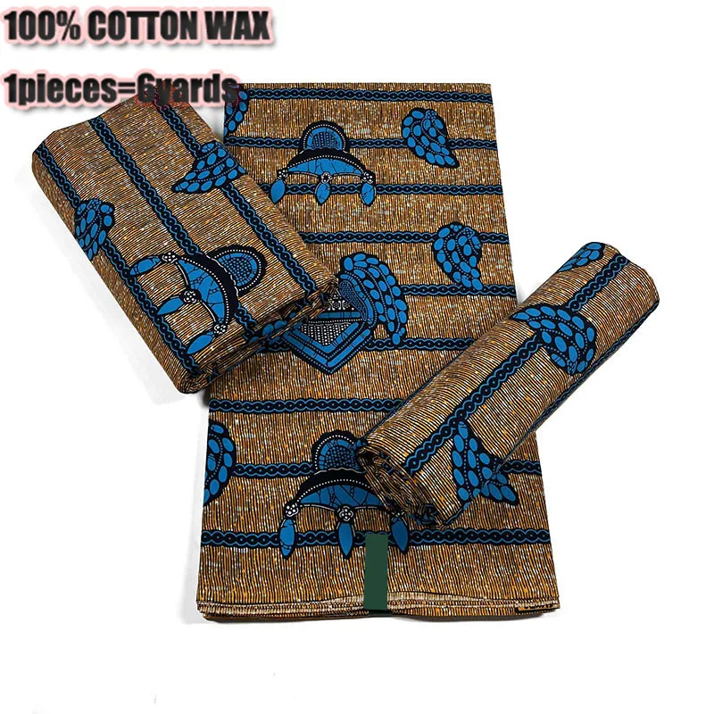 

2022 latest fashion design very popular African Ankara real wax fabric 100% cotton soft Nigeria style wax fabric for dress