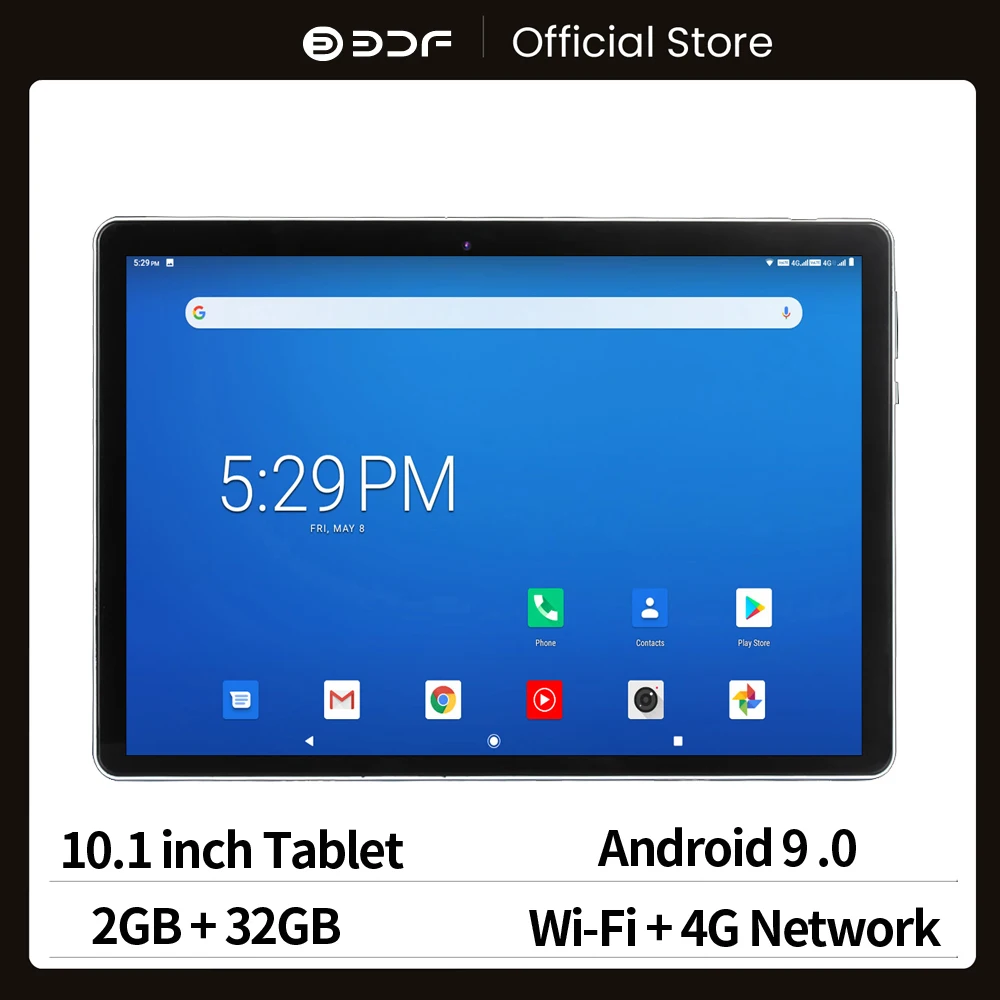 2021 BDF New 10 Inch Tablet Pc Android 9.0 3G 4G LTE Phone Call SIM Card 2GB+32GB Octa Core FM WiFi WIFI Bluetooth IPS Display