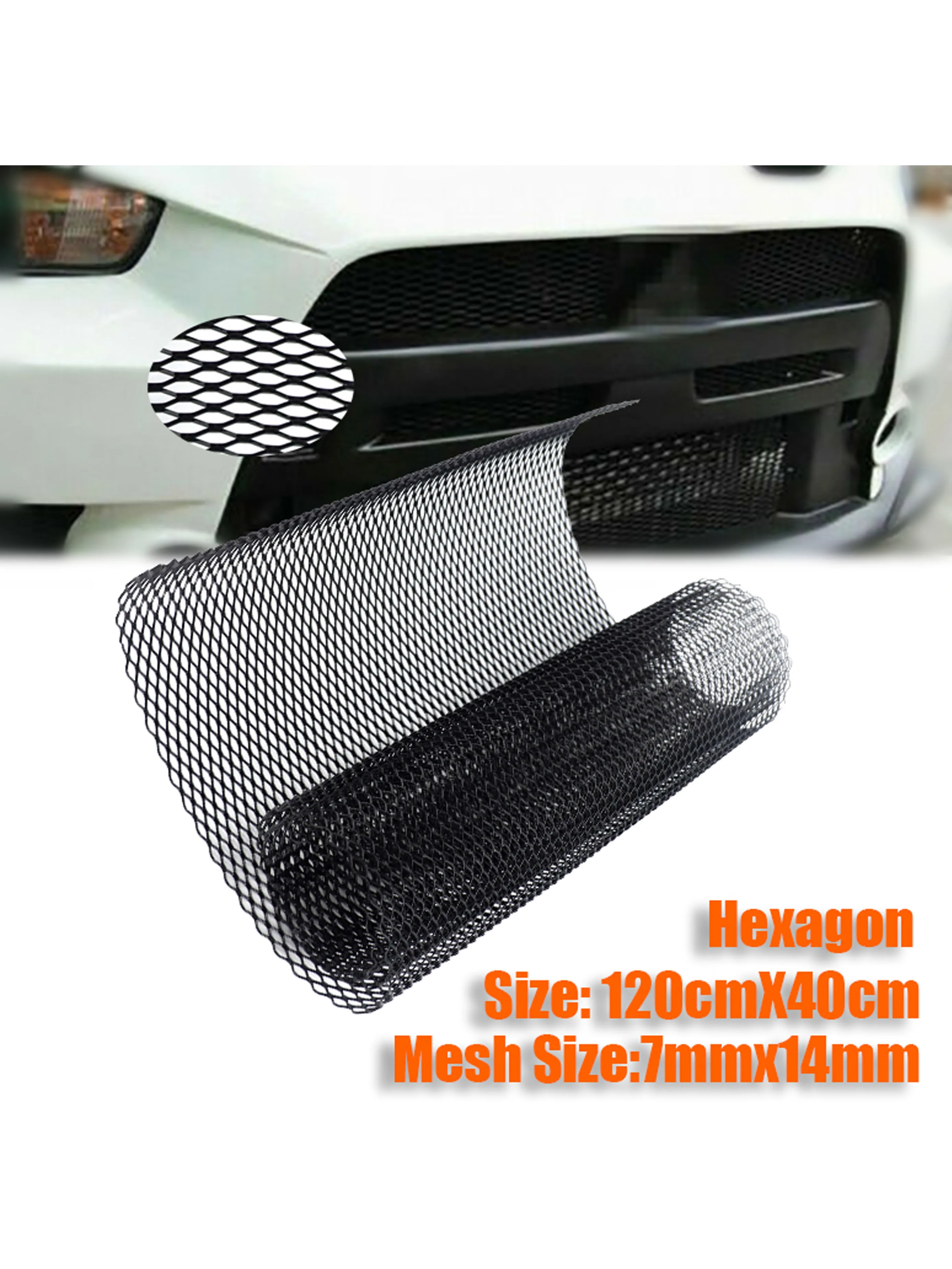 

Universal 120x40cm Aluminum Car Vehicle Black Body Grille Net Mesh Grill Section Black Car Bumper Fender Hood Vent Grille
