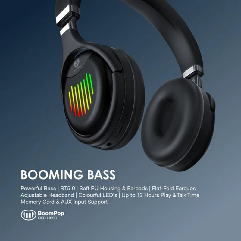 Беспроводные наушники Oraimo OEB-H89D BoomPop BT мощные басовые стерео музыкальные с