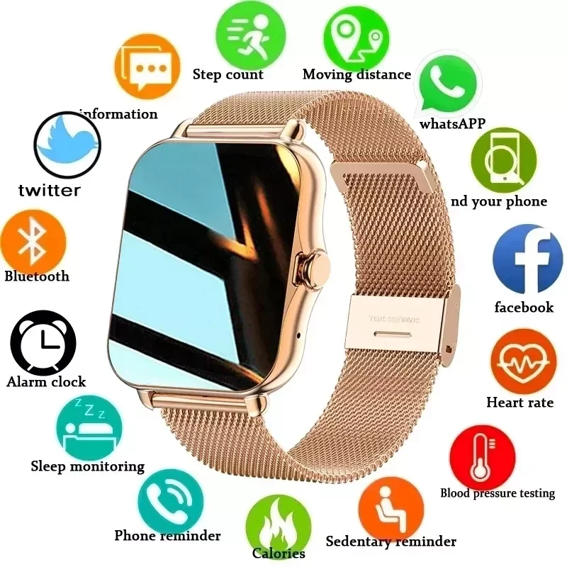 

Smart Watch Women Fashion Bluetooth Call Watch Fitness Tracker Waterproof Sports Ladies Men Smartwatch For Android IOS