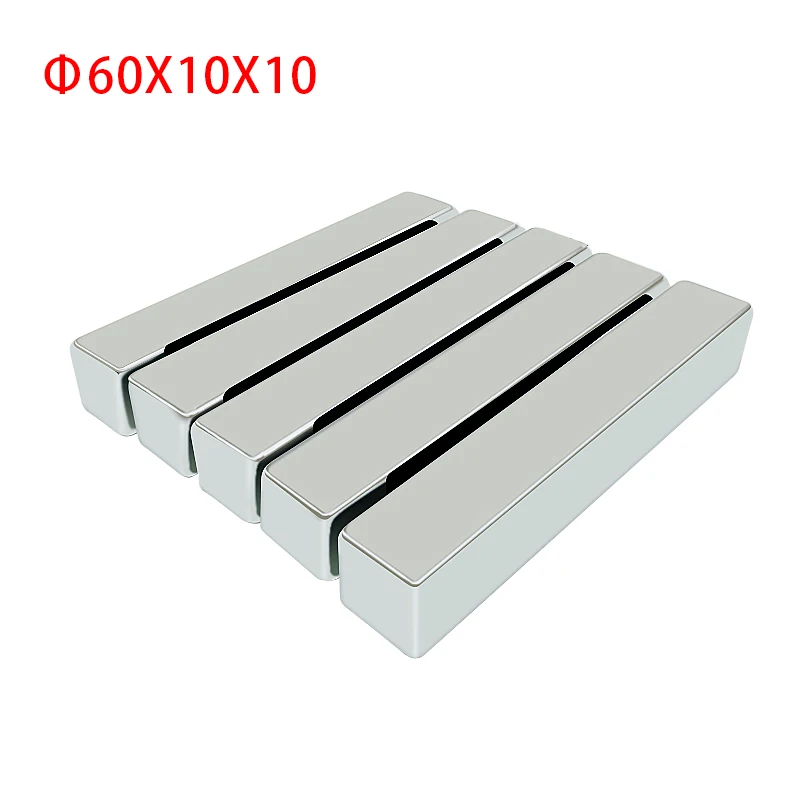 

Super Strong Powerful Neodymium Magnet 1/5/10/20pcs 60x10x10mm Big Rectangle Magnet Permanent Rare Earth Magnets Imanes Magnetic