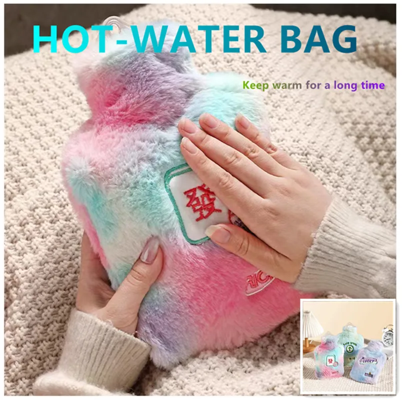 Winter Plush Cartoon Hot Water Bag Filled With Water For Female Students, Thickened Belly And Waist, Explosion-Proof Hand Warmer