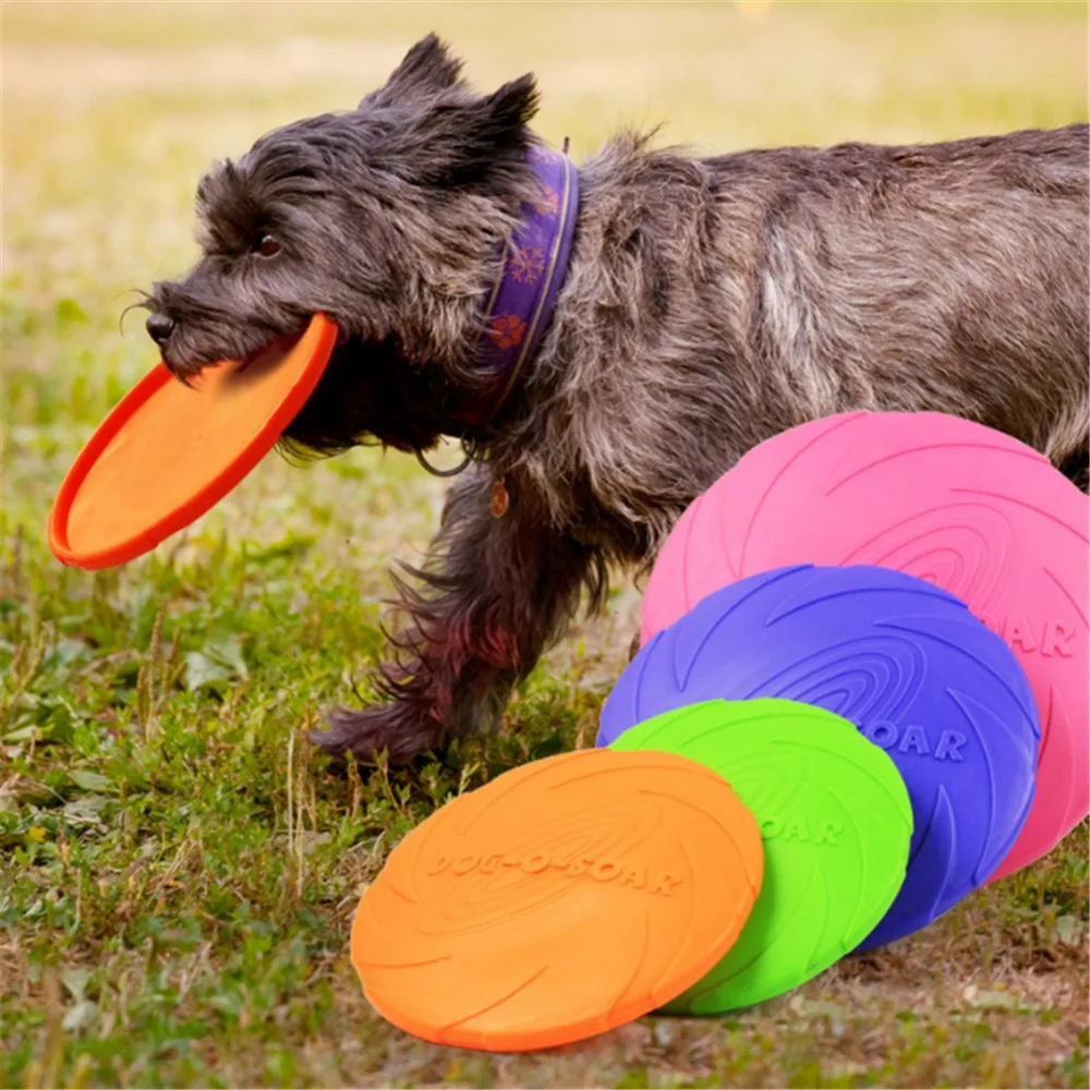 

1pcs Funny Silicone Flying Saucer Dog Cat Toy Dog Game Flying Discs Resistant Chew Puppy Training Interactive Pet Supplies