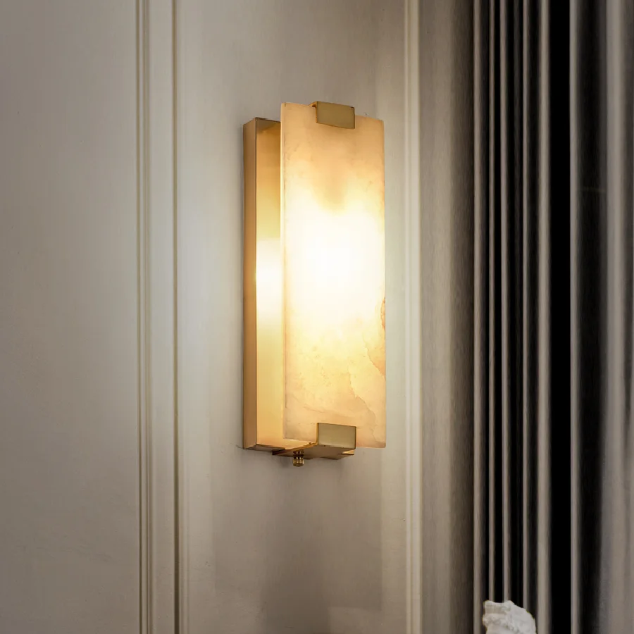 

Postmodern Classic Marble Wall Lamp Indoor Decor Copper Sconce Luxury LED Stair Light For Living Room Bedroom Corridor Entrance