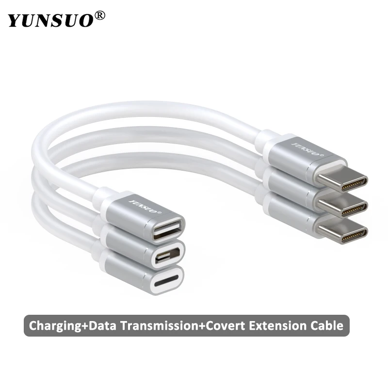 

9V 3A Lightning Micro Type C Female To Male Cable Extension Data Cable For Xiaomi Nintendo Switch Extender Cord