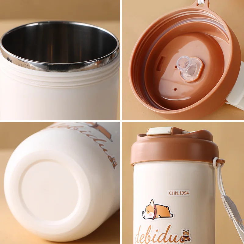 Ручная Кофейная Чашка Из Нержавеющей Стали 304 С Крышкой Автомобильная Двойными