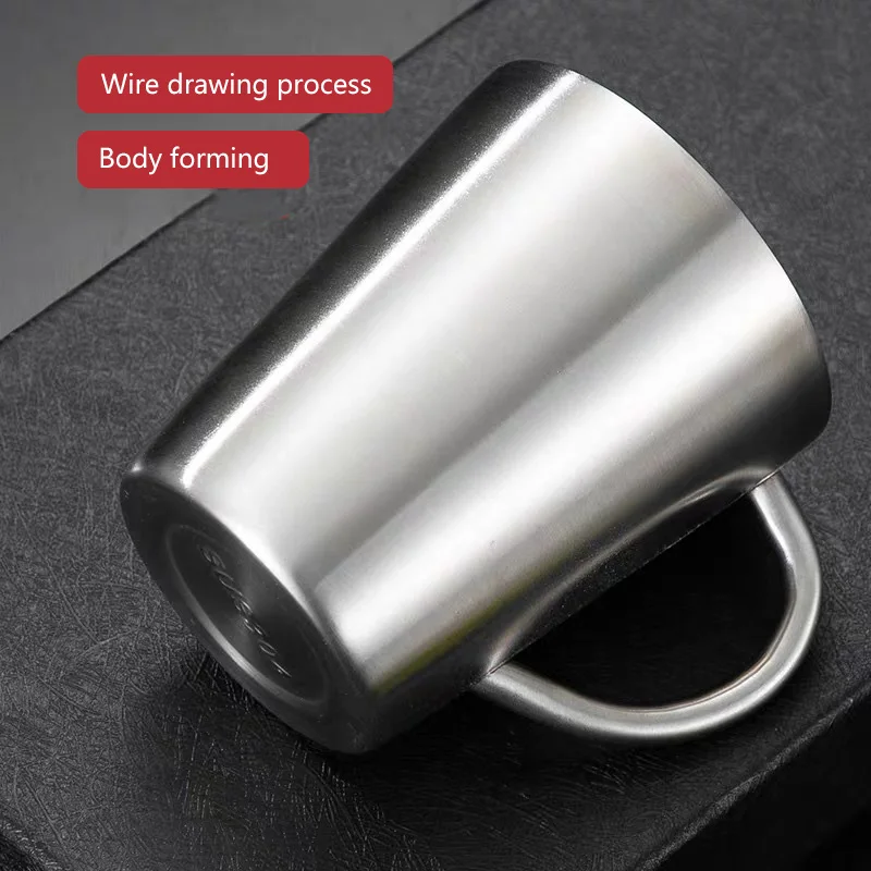 

High Quality 304 Stainless Steel Double-layer Coffee Cup Heat Insulation Anti-scalding Tea Cup Beer Mug mugs cups