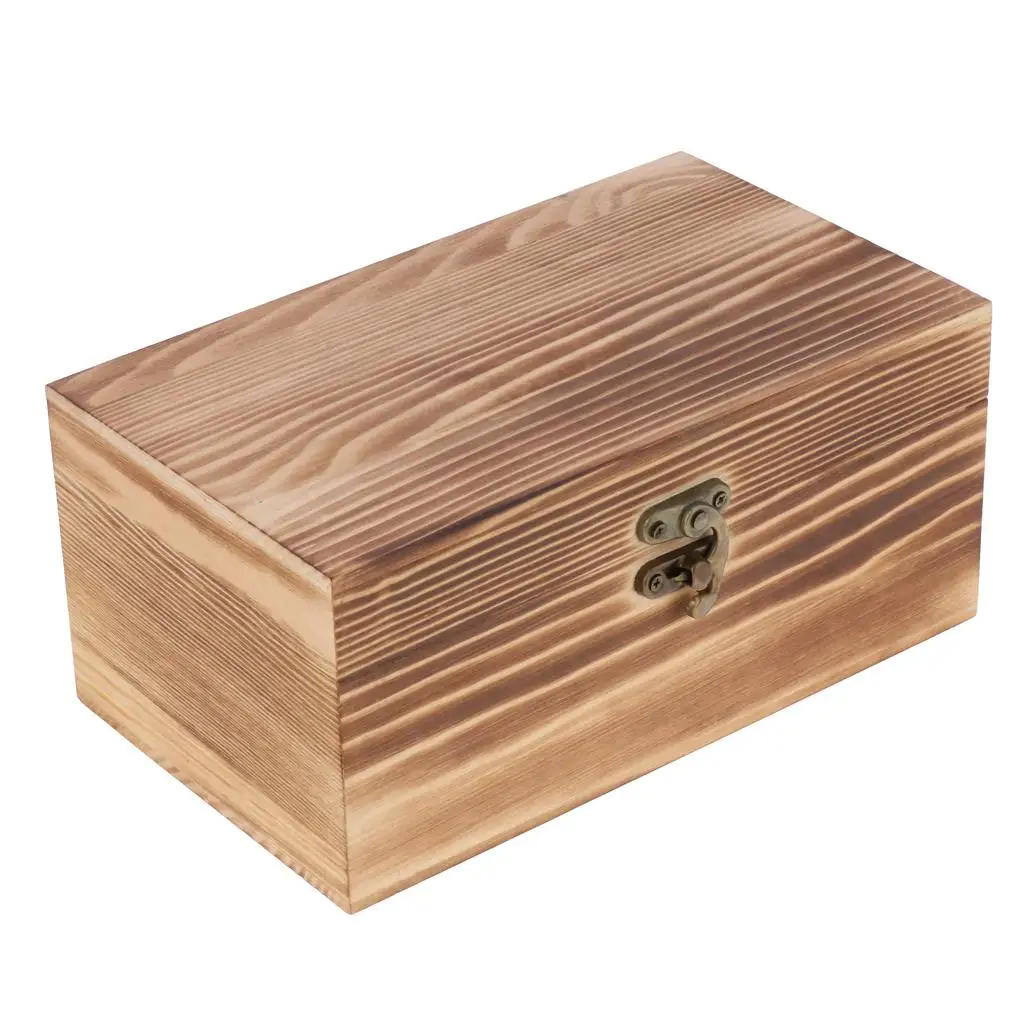 

3Pcs Unfinished Wooden Tea Treasure Chest Jewelry Case Storage with Hinged Lid for diy for art, Crafting, Hobbies and